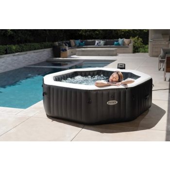   Intex PureSpa Bubble JET Octagon jakuzzi 6 személyes masszázsmedence sóbontóval WIFI vezérléssel 28462